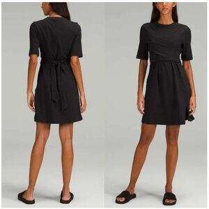 Lululemon Wrap Dress Womens Medium Short Sleeve Tie Waist Jersey Casual
